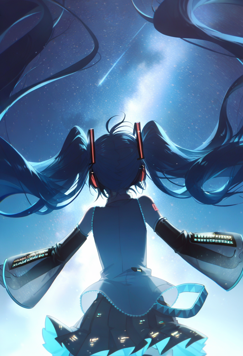 00598-2381019476-1girl, solo, twintails, hatsune miku, long hair, detached sleeves, skirt, from behind, star _(sky_), very long hair, starry sky,.png